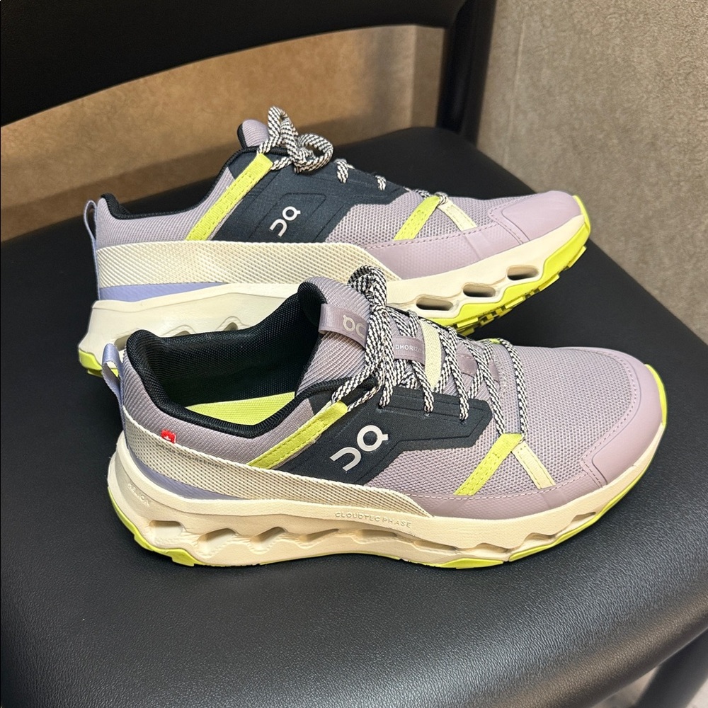 On Cloud Running Shoes in Lavender and Lime